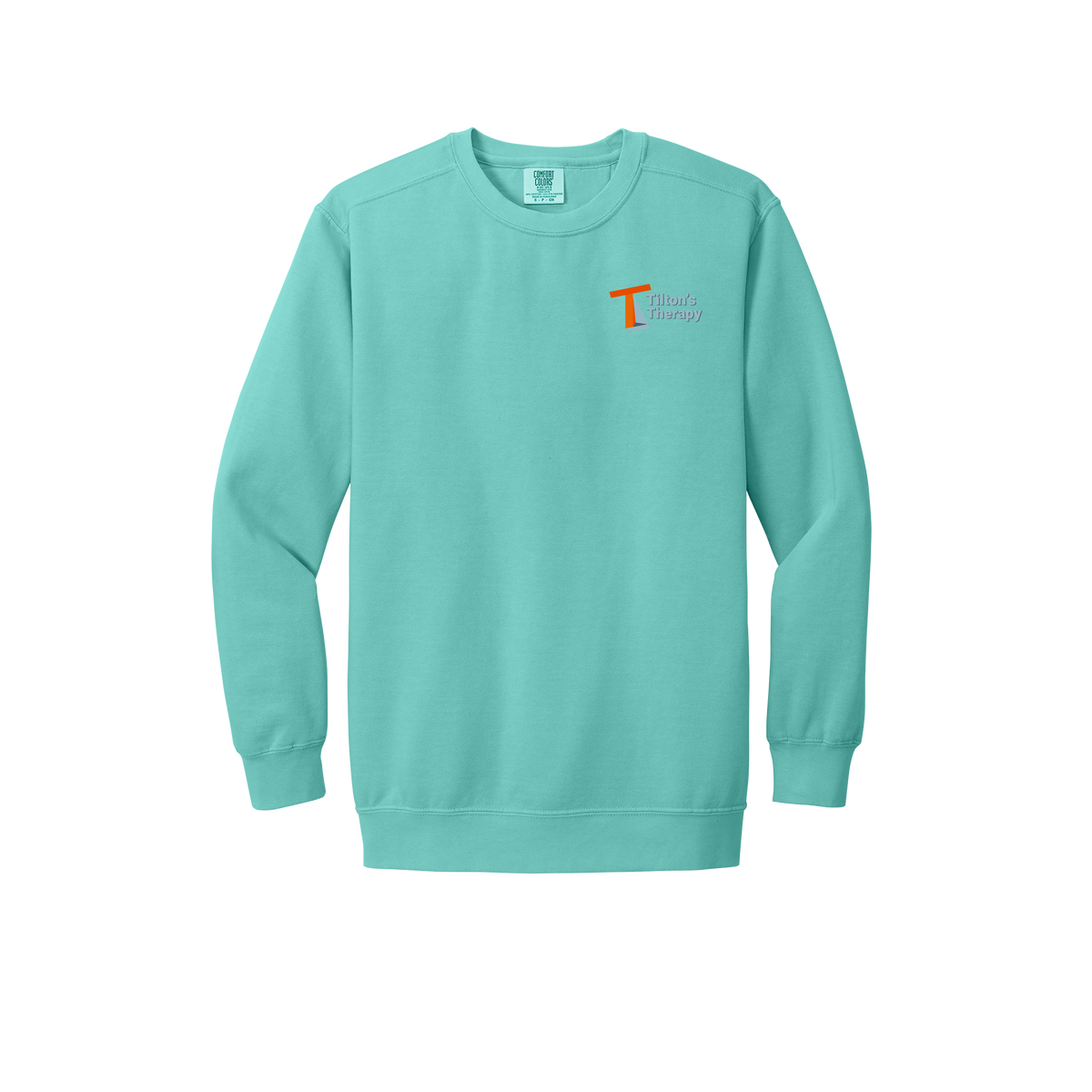 tiltonstherapy-premium-comfort-crewneck-dtf-leftchest-1566-chalkymint-flat-front