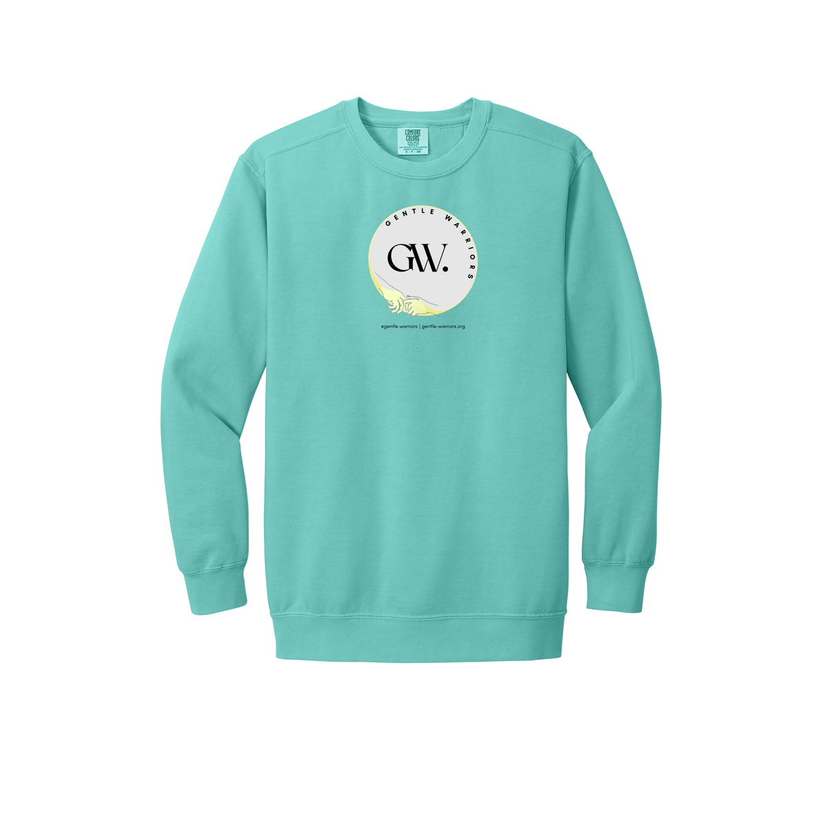 gentle-warriors-premium-comfort-crewneck-dtf-front-1566-chalkymint-flat-front