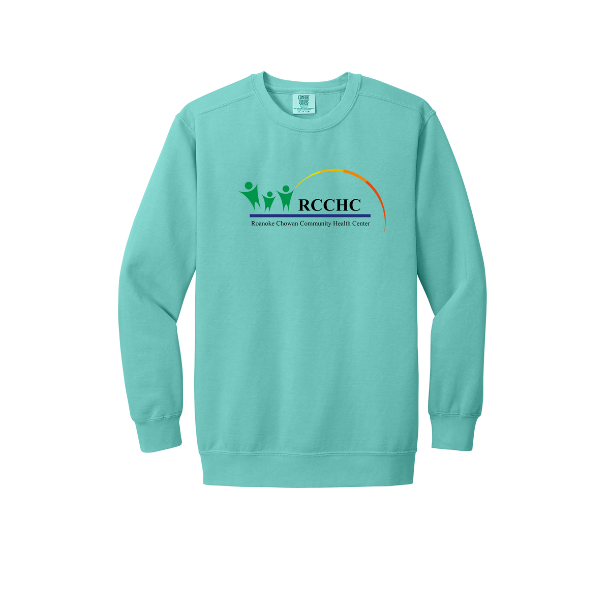 rcchc-premium-clinic-comfort-crewneck-dtf-front-1566-chalkymint-flat-front