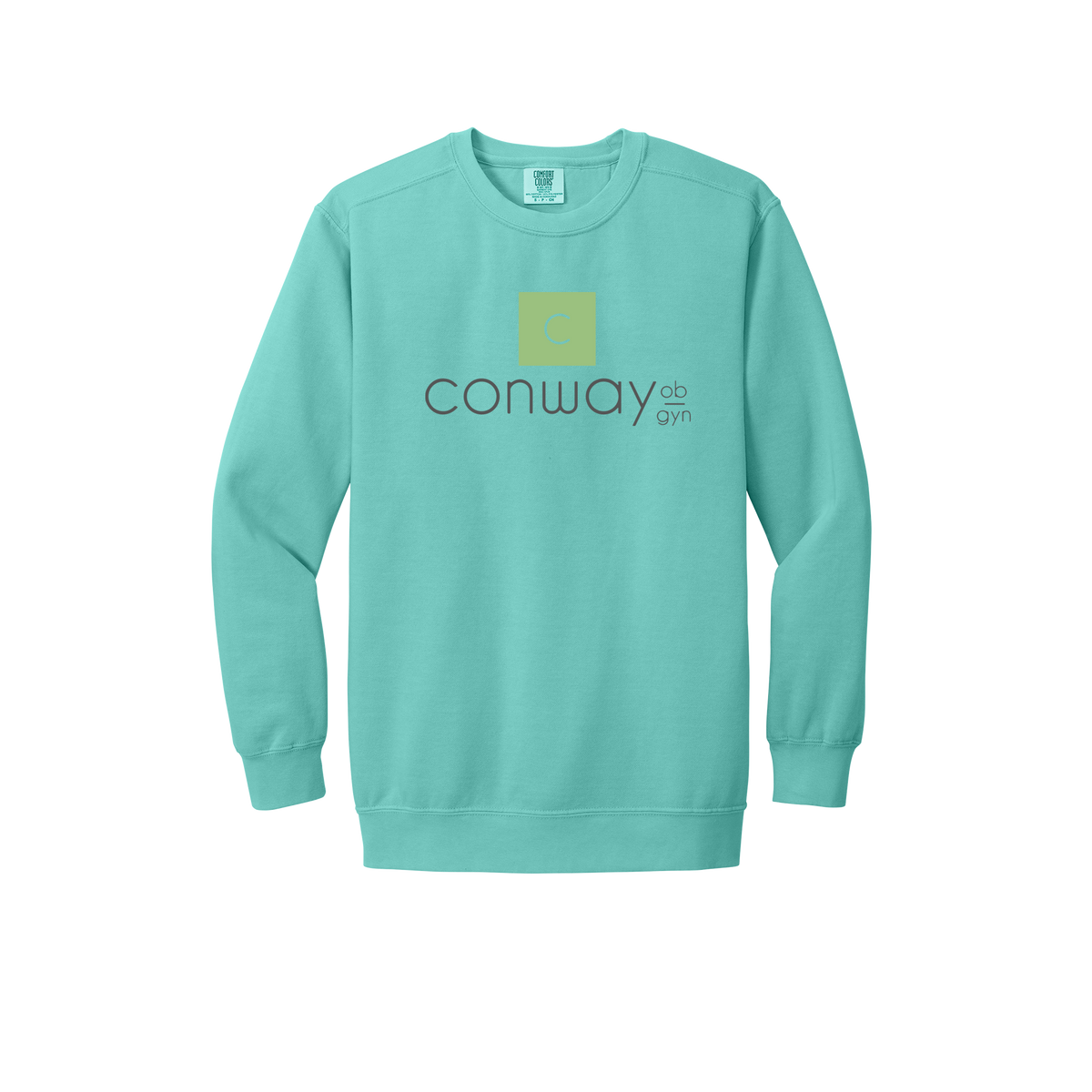 conwayobgyn-premium-clinic-comfort-crewneck-dtf-front-1566-chalkymint-flat-front