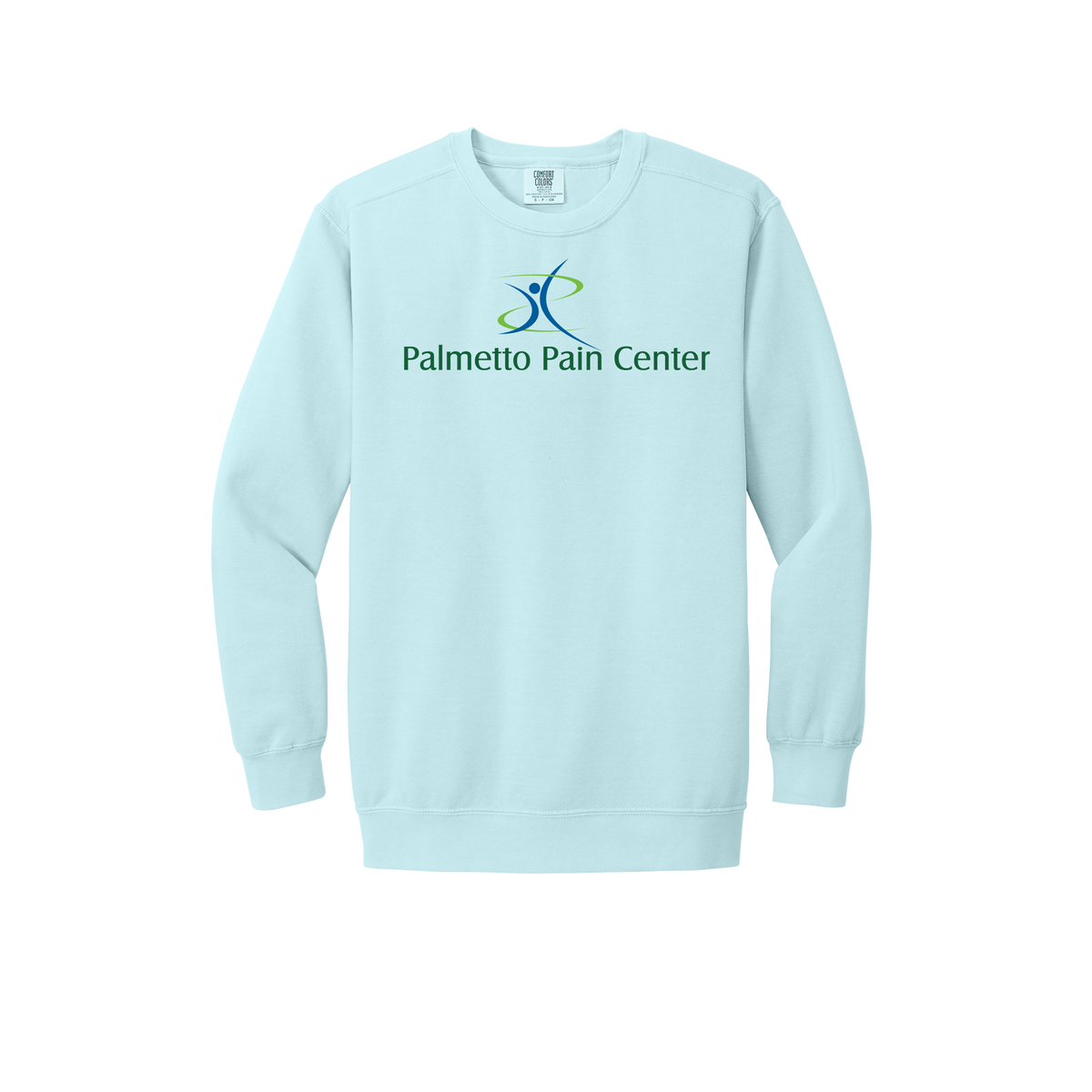 palmetto-pain-center-premium-clinic-comfort-crewneck-dtf-front-1566-chambray-flat-front