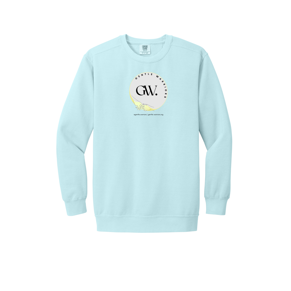 gentle-warriors-premium-comfort-crewneck-dtf-front-1566-chambray-flat-front