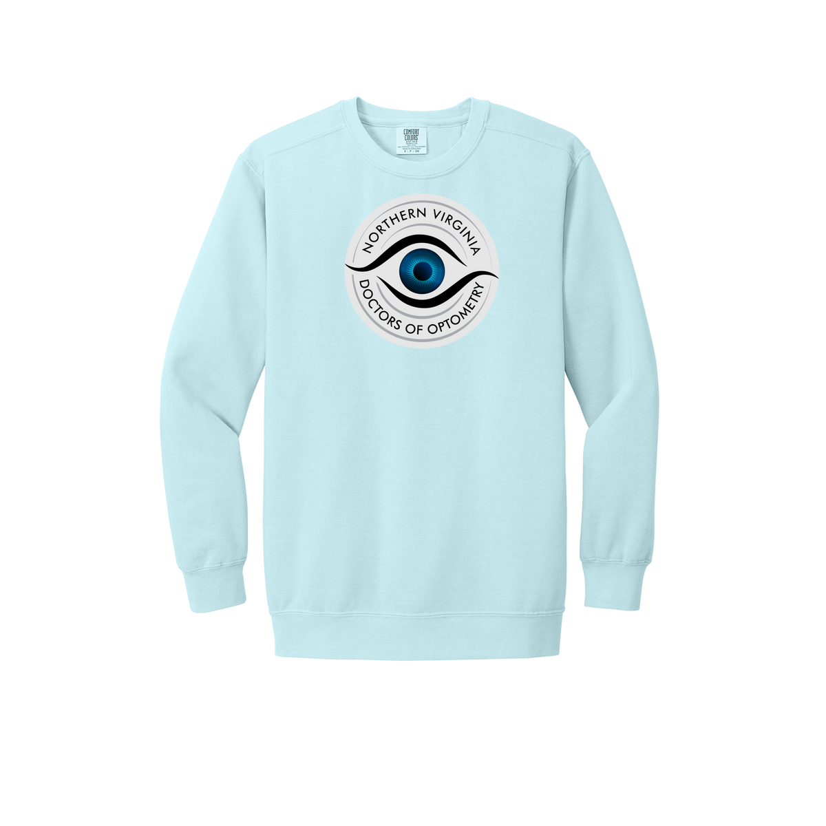 novaeyedocs-premium-clinic-comfort-crewneck-dtf-front-1566-chambray-flat-front