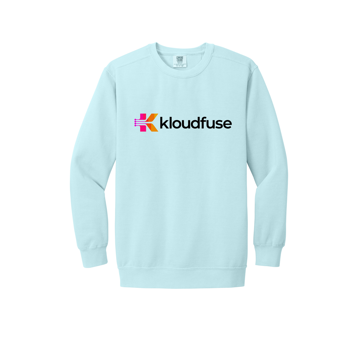 kloudfuse-premium-comfort-crewneck-dtf-front-1566-chambray-flat-front