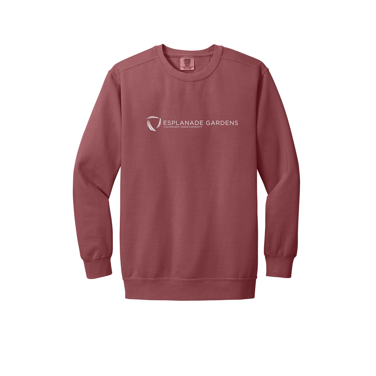 esplanadeseniorcampus-premium-clinic-comfort-crewneck-dtf-front-1566-crimson-flat-front