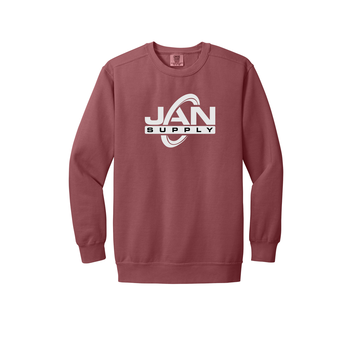 jan-pro-premium-comfort-crewneck-dtf-front-1566-crimson-flat-front