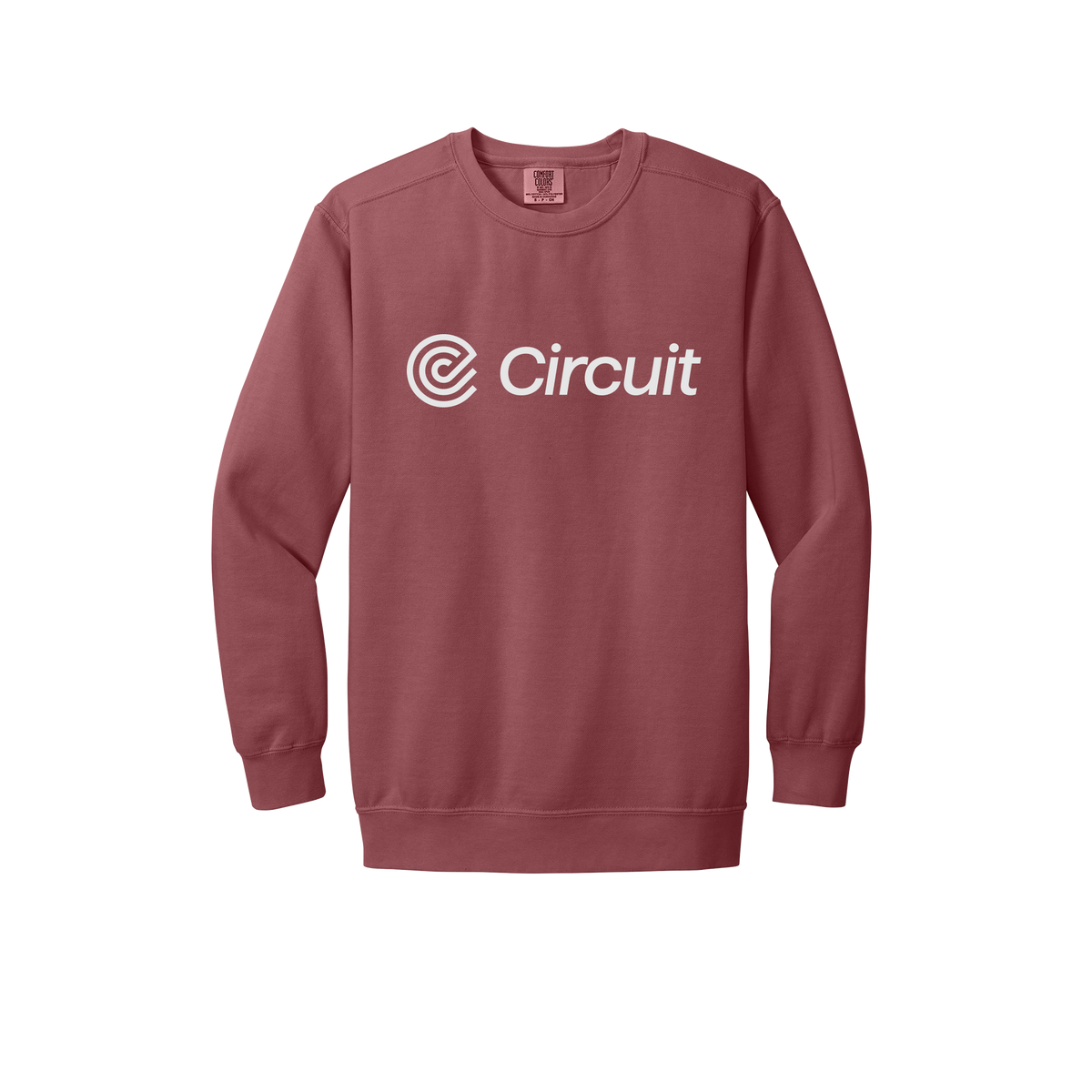 ridecircuit-premium-comfort-crewneck-dtf-front-1566-crimson-flat-front