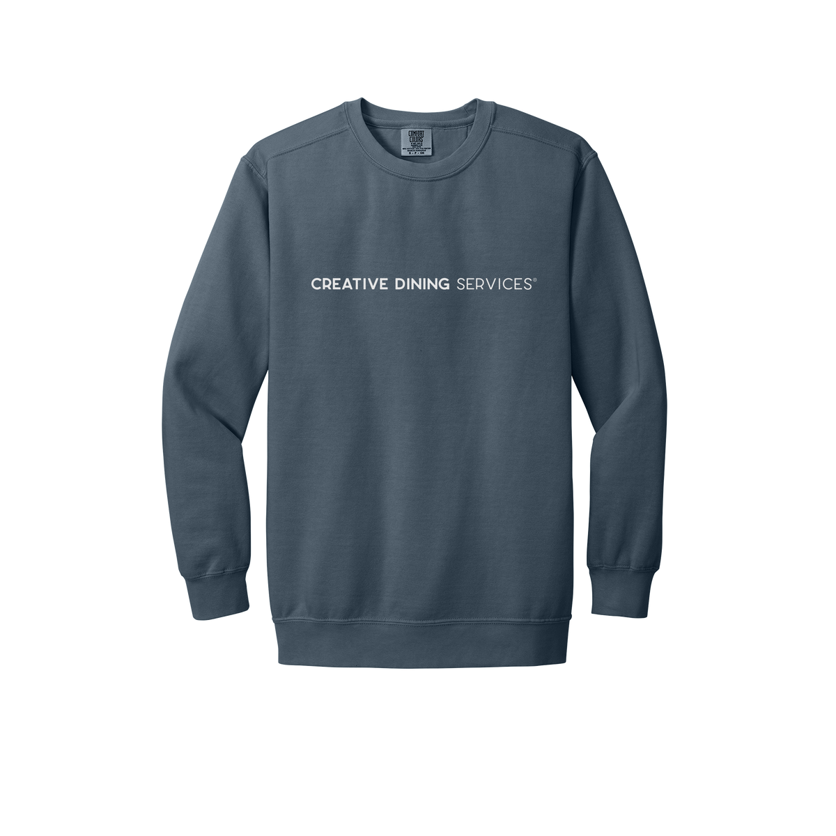 creativedining-premium-comfort-crewneck-dtf-front-1566-denim-flat-front