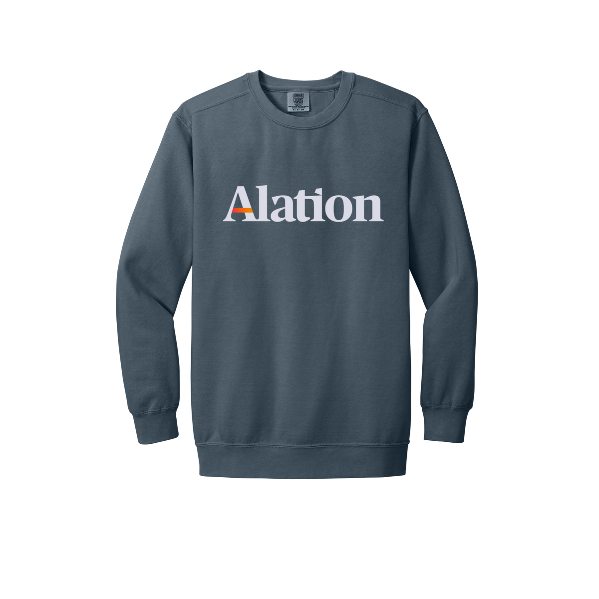 alation-premium-comfort-crewneck-dtf-front-1566-denim-flat-front