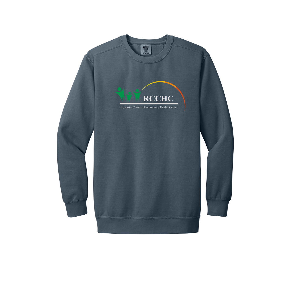 rcchc-premium-clinic-comfort-crewneck-dtf-front-1566-denim-flat-front