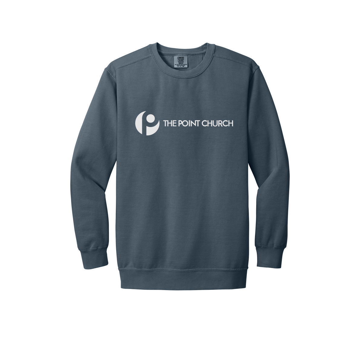 thepointva-premium-comfort-crewneck-dtf-front-1566-denim-flat-front