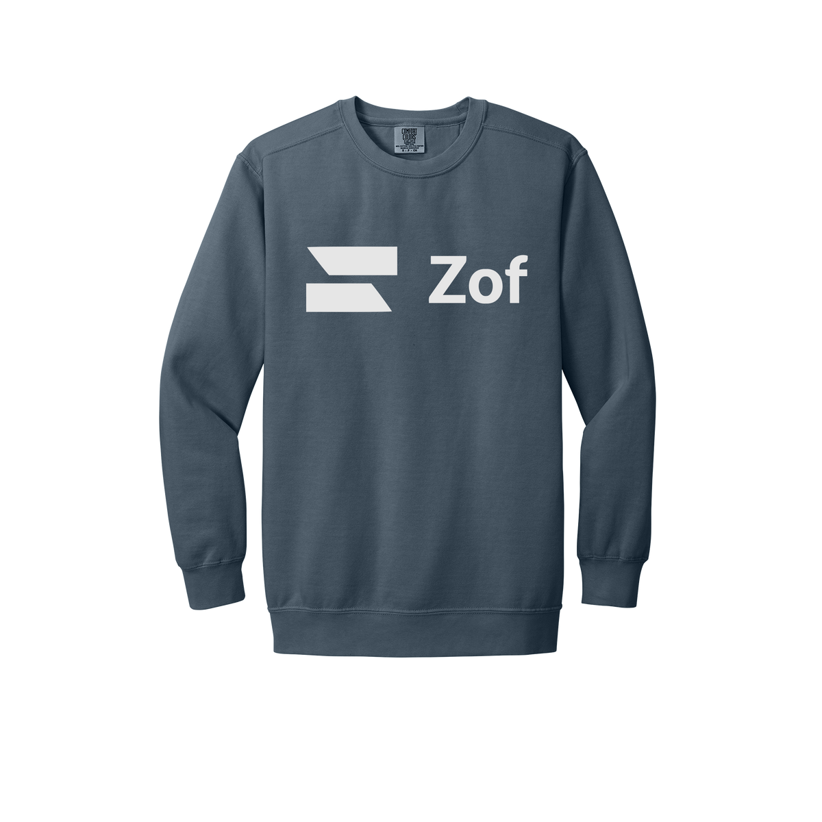 zof-premium-comfort-crewneck-dtf-front-1566-denim-flat-front