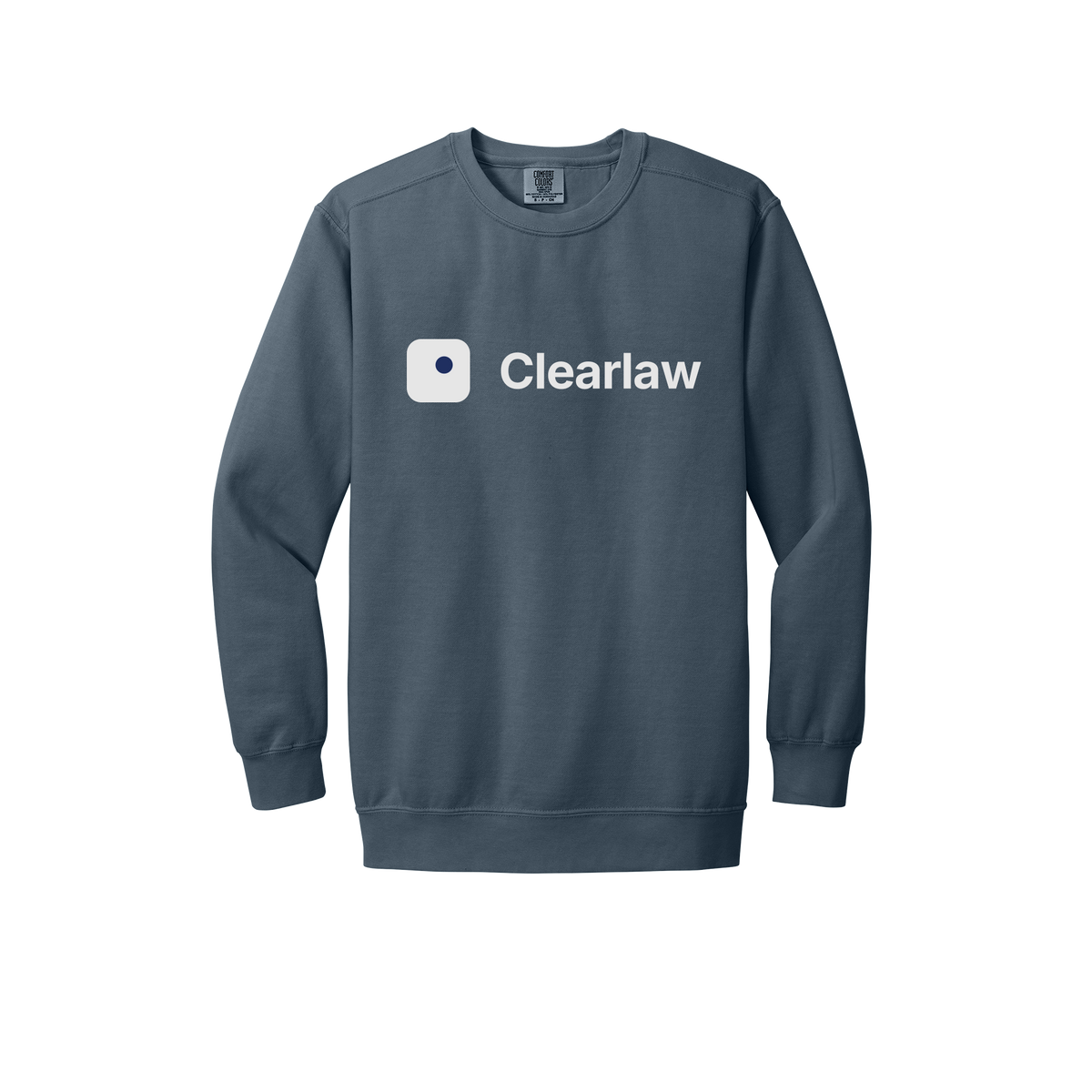 clearlaw-premium-comfort-crewneck-dtf-front-1566-denim-flat-front