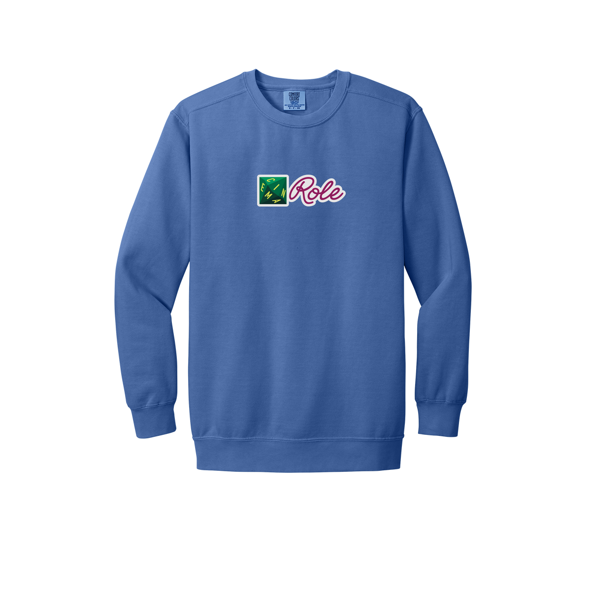 cinemarole-premium-comfort-crewneck-dtf-front-1566-floblue-flat-front