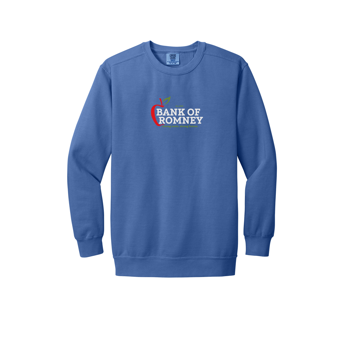 bankofromney-premium-comfort-crewneck-dtf-front-1566-floblue-flat-front
