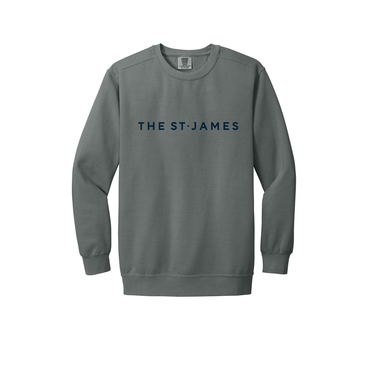 thestjames-premium-comfort-crewneck-dtf-front-1566-grey-flat-front