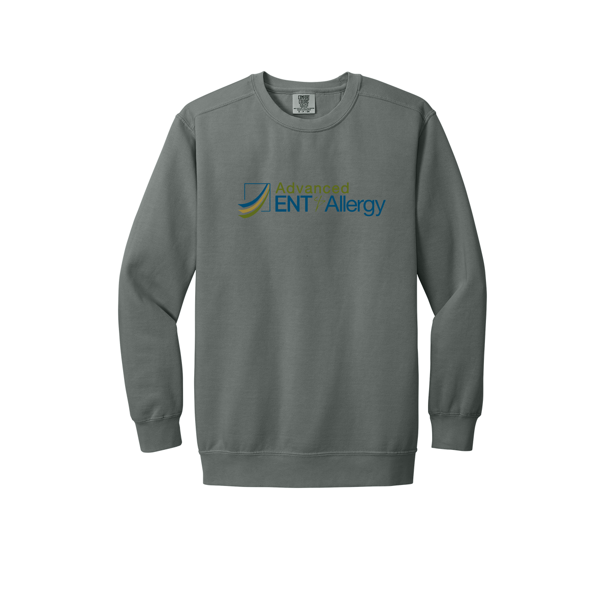 advancedentandallergy-premium-clinic-comfort-crewneck-dtf-front-1566-grey-flat-front