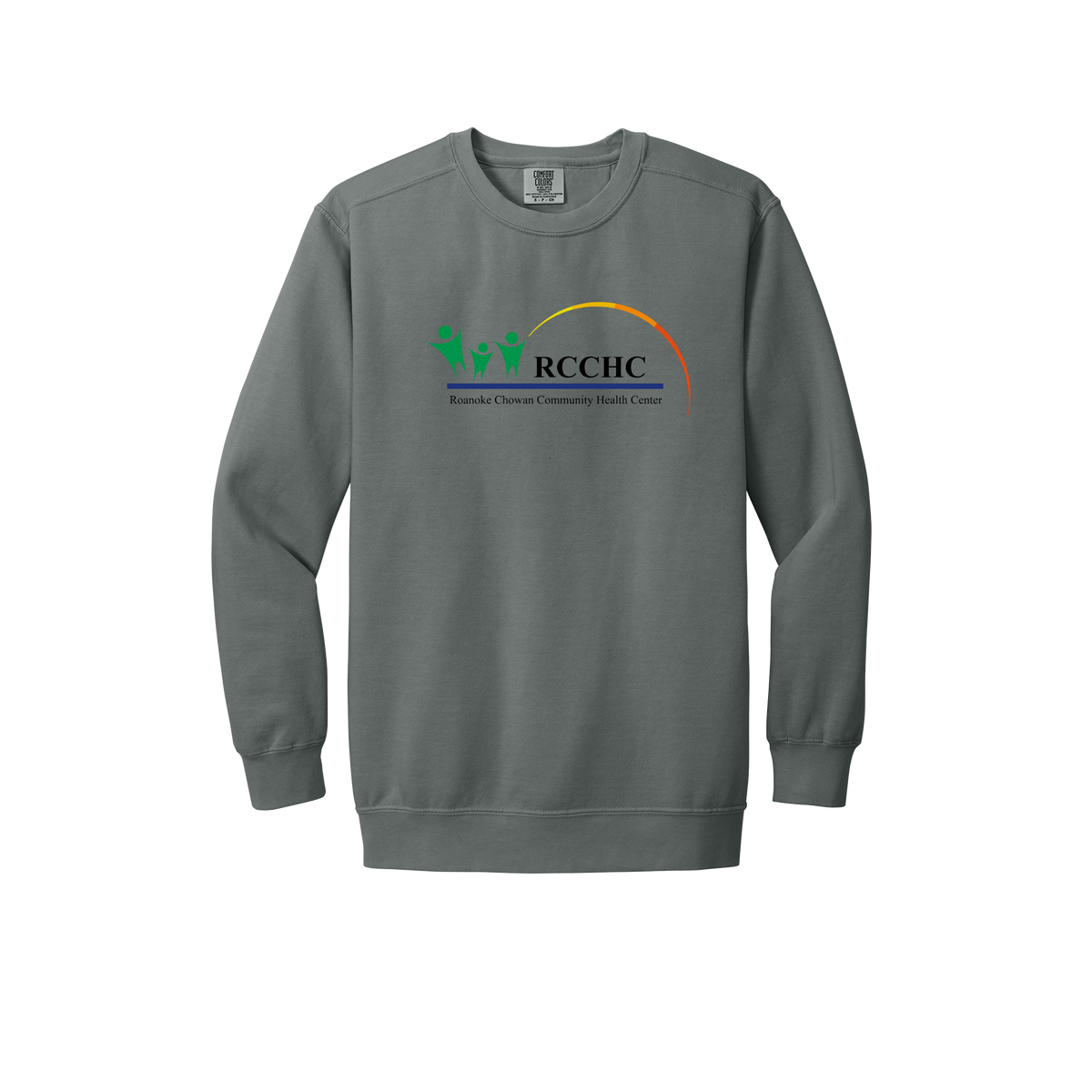 rcchc-premium-clinic-comfort-crewneck-dtf-front-1566-grey-flat-front