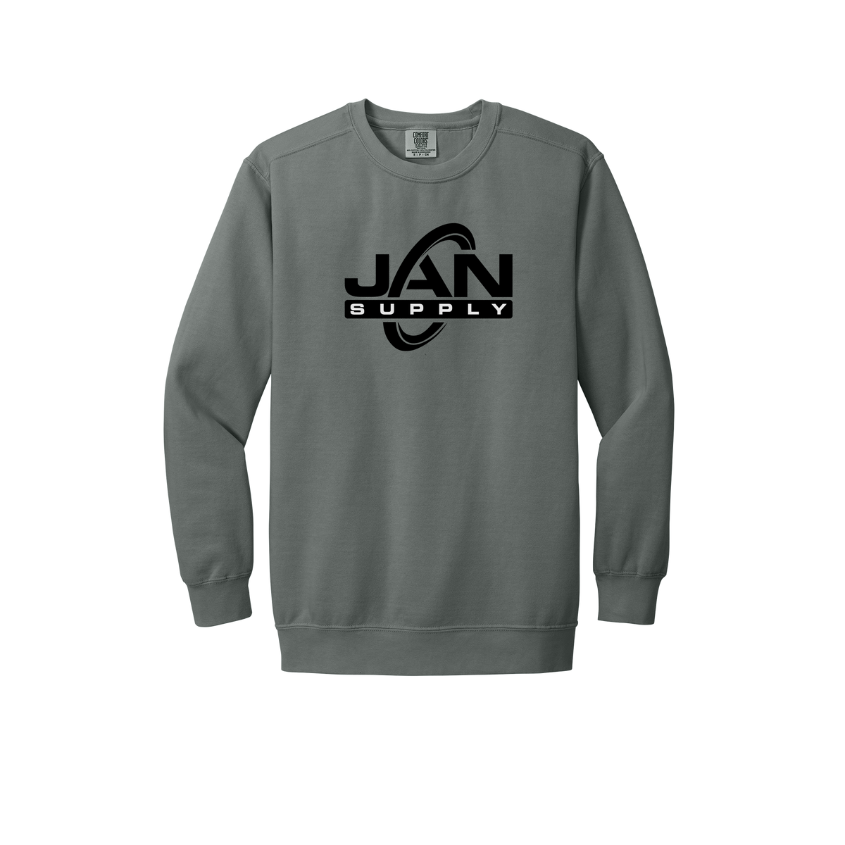 jan-pro-premium-comfort-crewneck-dtf-front-1566-grey-flat-front