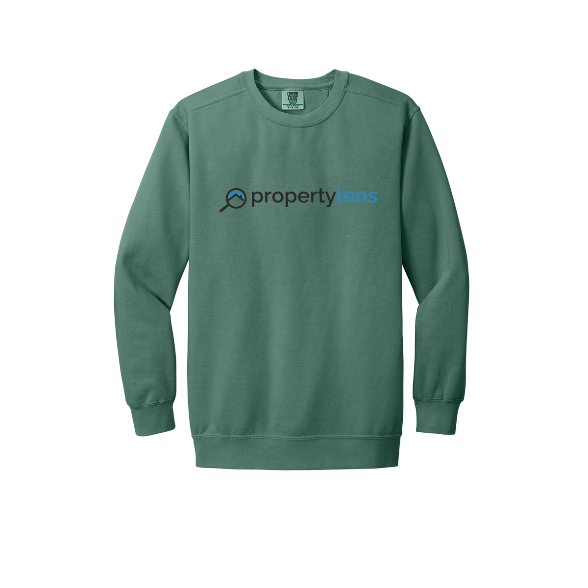 propertylens-premium-comfort-crewneck-dtf-front-1566-lightgreen-flat-front