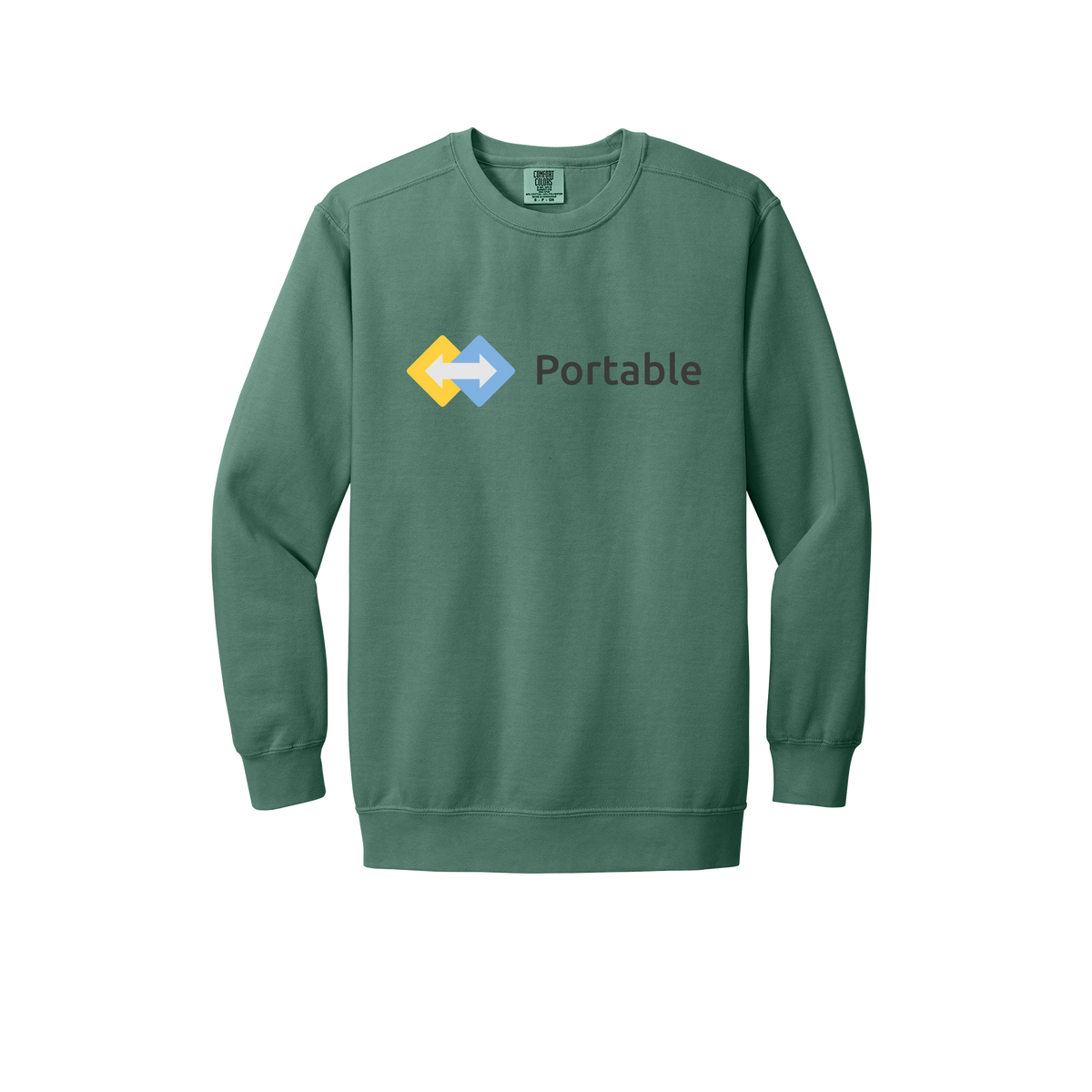portable-premium-comfort-crewneck-dtf-front-1566-lightgreen-flat-front