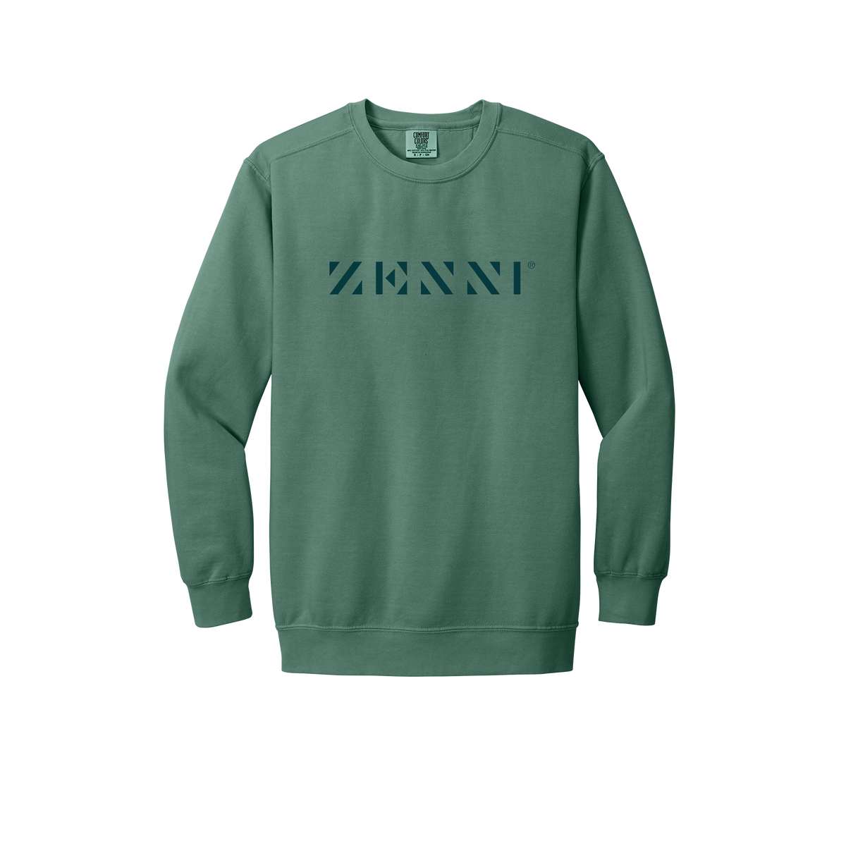 zennioptical-premium-clinic-comfort-crewneck-dtf-front-1566-lightgreen-flat-front
