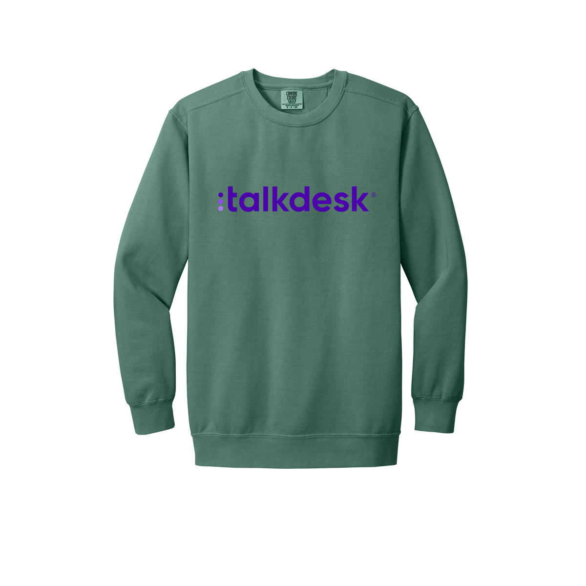 talkdesk-premium-comfort-crewneck-dtf-front-1566-lightgreen-flat-front