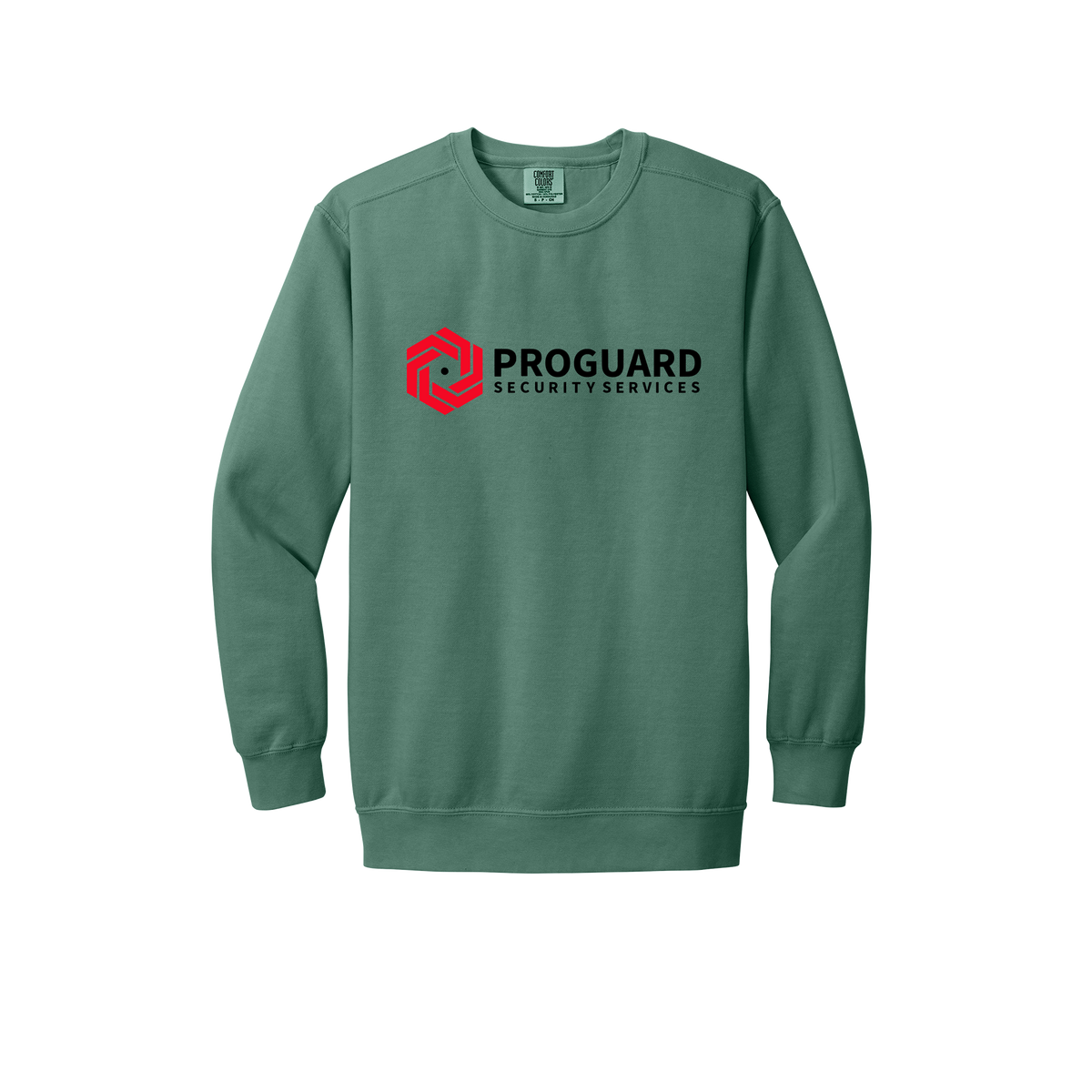 proguardsecurityservices-premium-comfort-crewneck-dtf-front-1566-lightgreen-flat-front