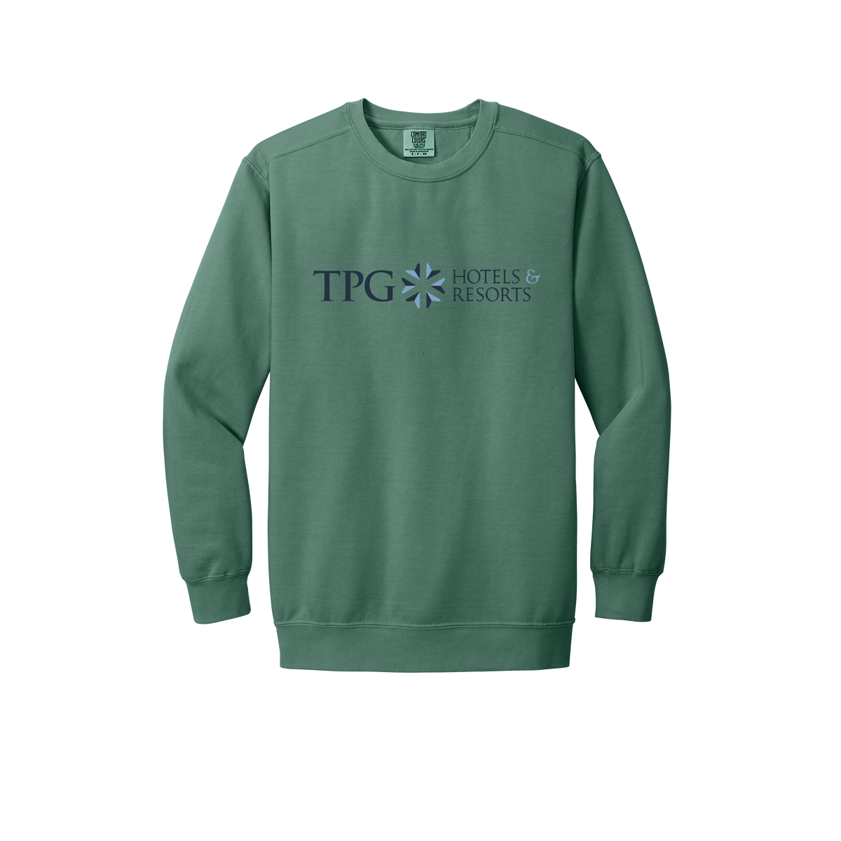 tpghotelsandresorts-premium-comfort-crewneck-dtf-front-1566-lightgreen-flat-front