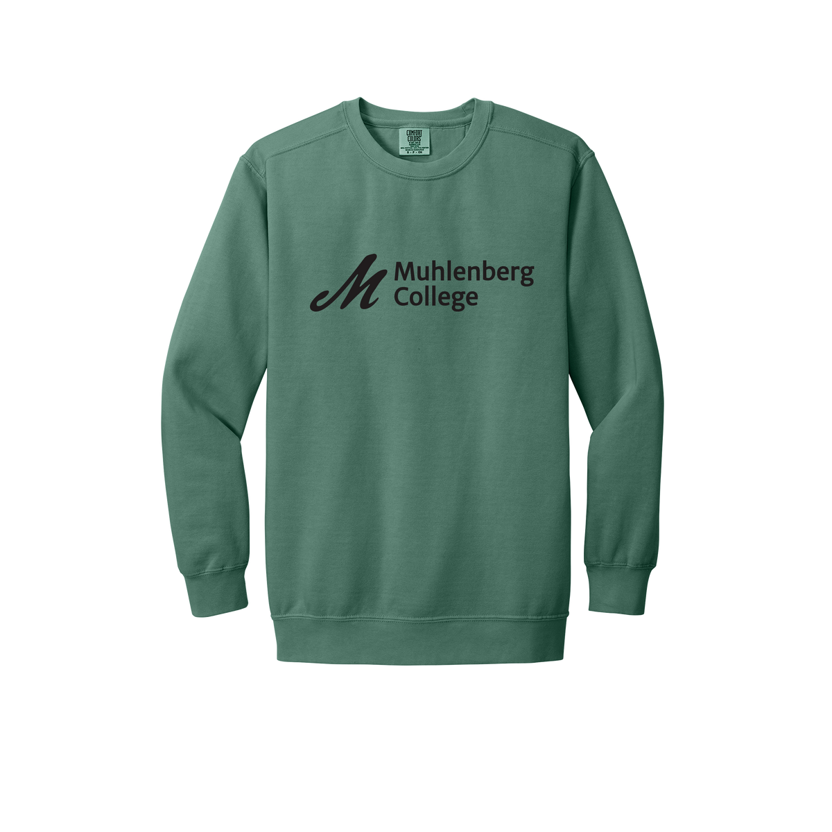 muhlenberg-premium-comfort-crewneck-dtf-front-1566-lightgreen-flat-front