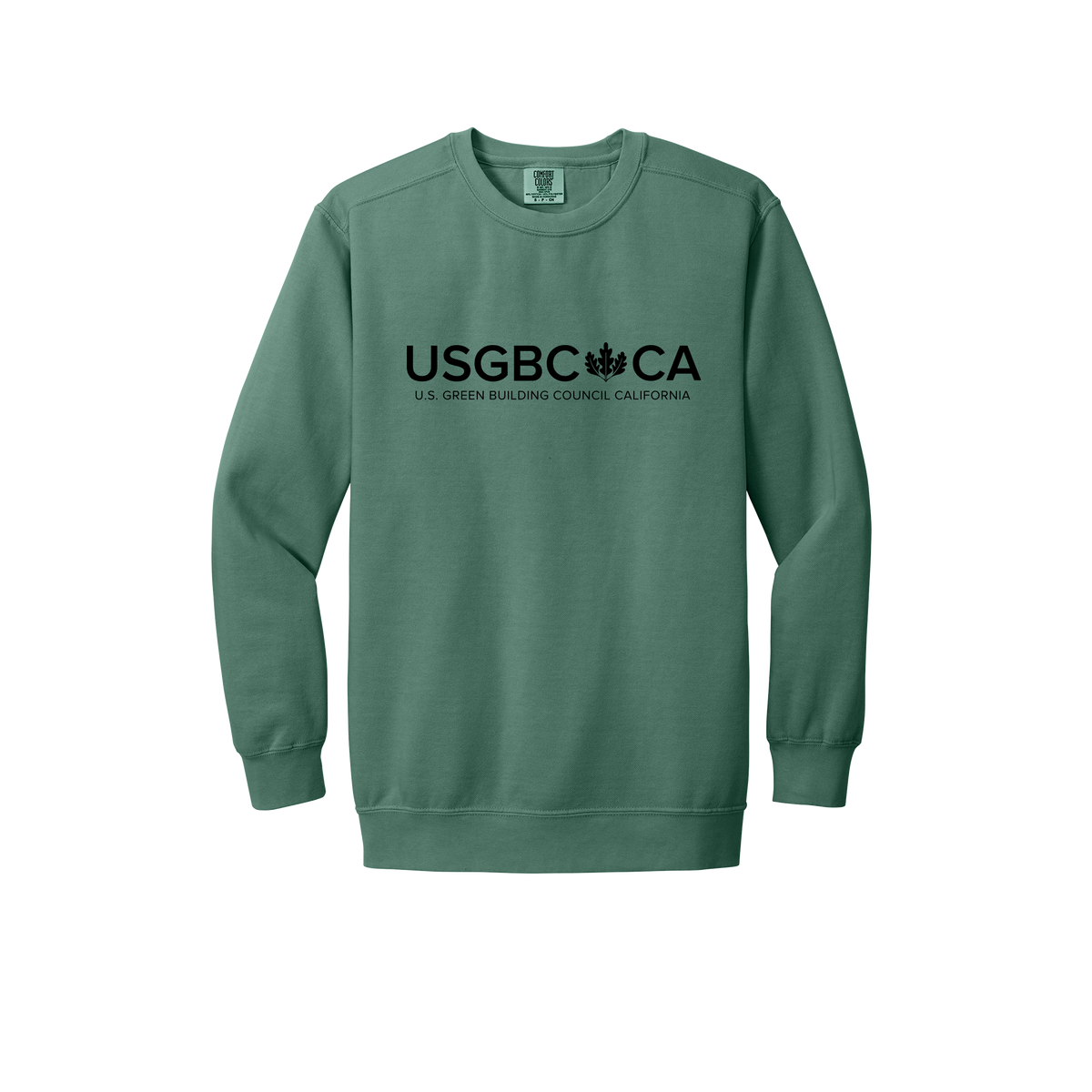 usgbc-ca-premium-comfort-crewneck-dtf-front-1566-lightgreen-flat-front
