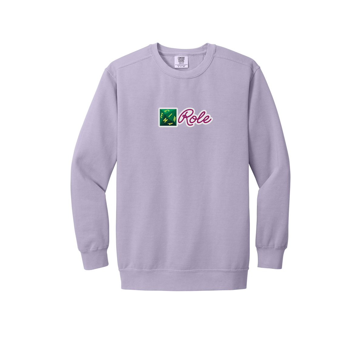 cinemarole-premium-comfort-crewneck-dtf-front-1566-orchid-flat-front