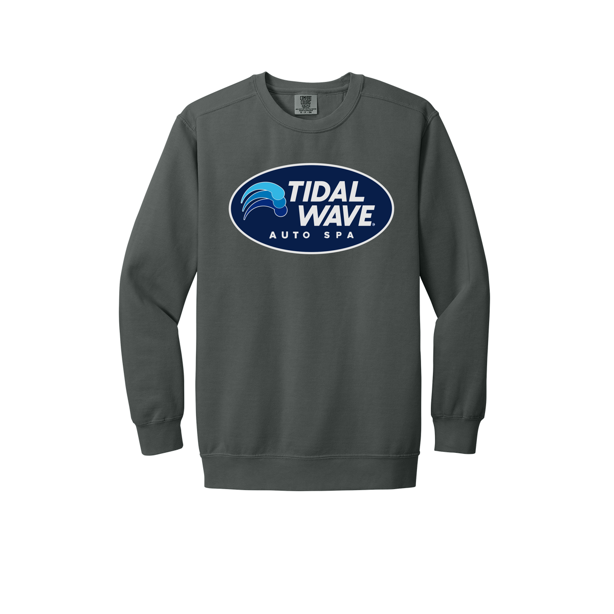 tidalwaveautospa-premium-comfort-crewneck-dtf-front-1566-pepper-flat-front