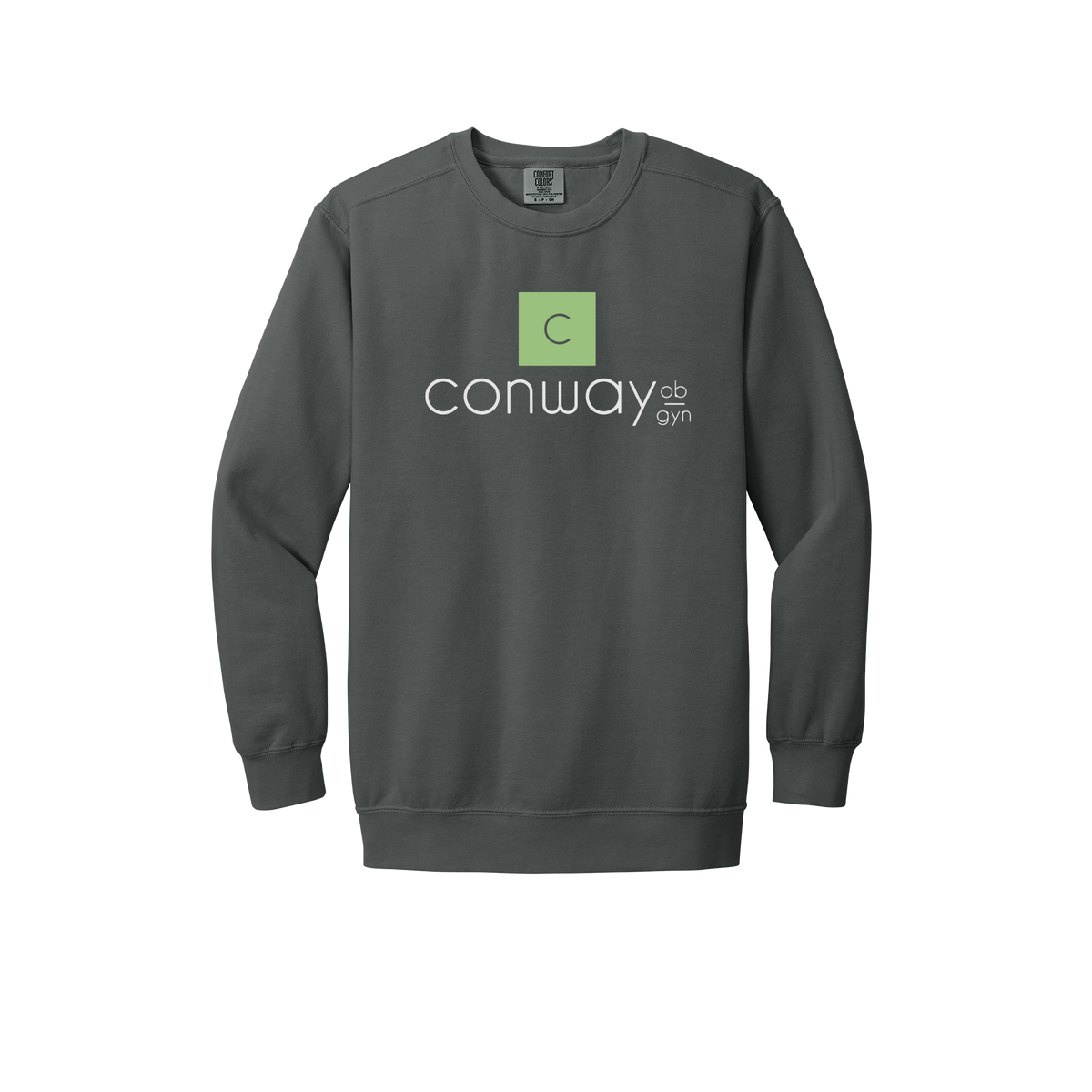 conwayobgyn-premium-clinic-comfort-crewneck-dtf-front-1566-pepper-flat-front