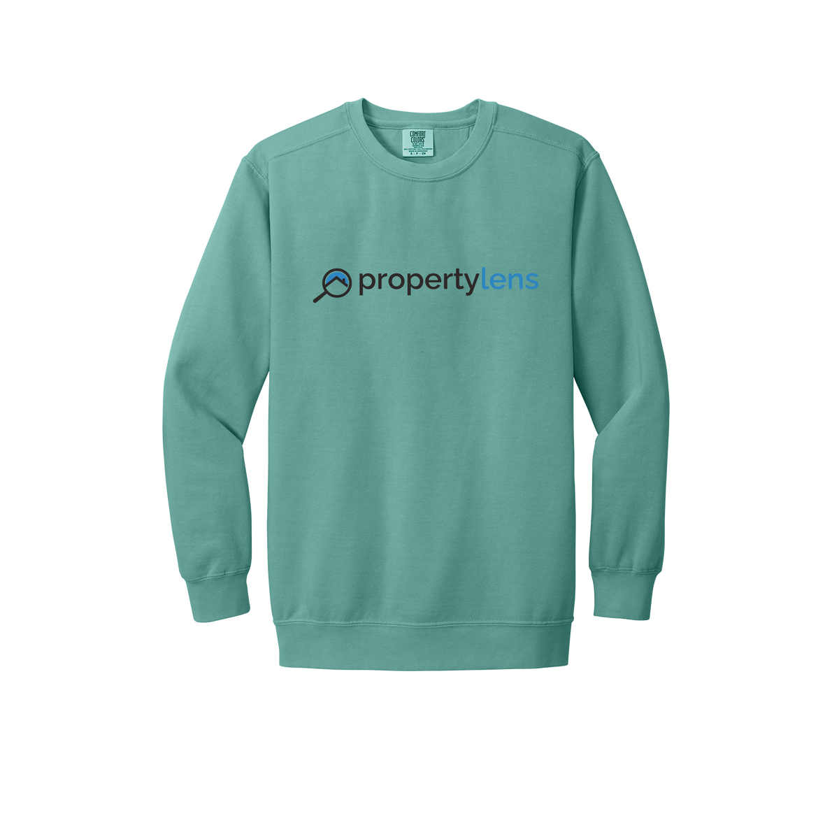 propertylens-premium-comfort-crewneck-dtf-front-1566-seafoam-flat-front