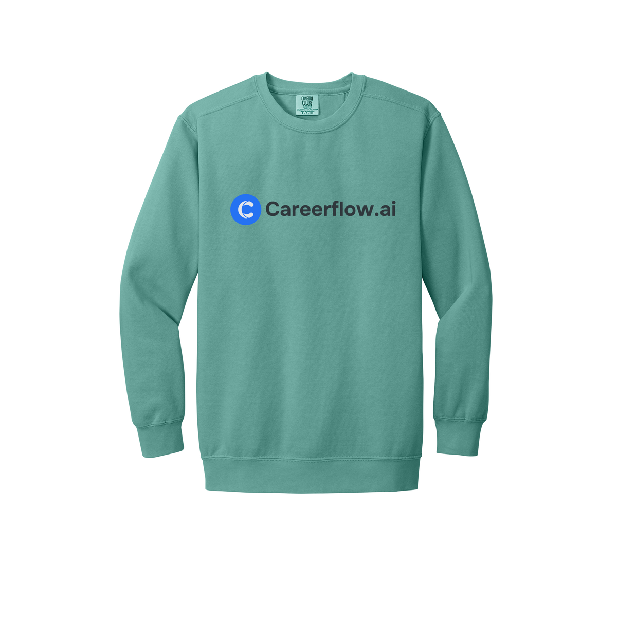careerflow-premium-comfort-crewneck-dtf-front-1566-seafoam-flat-front
