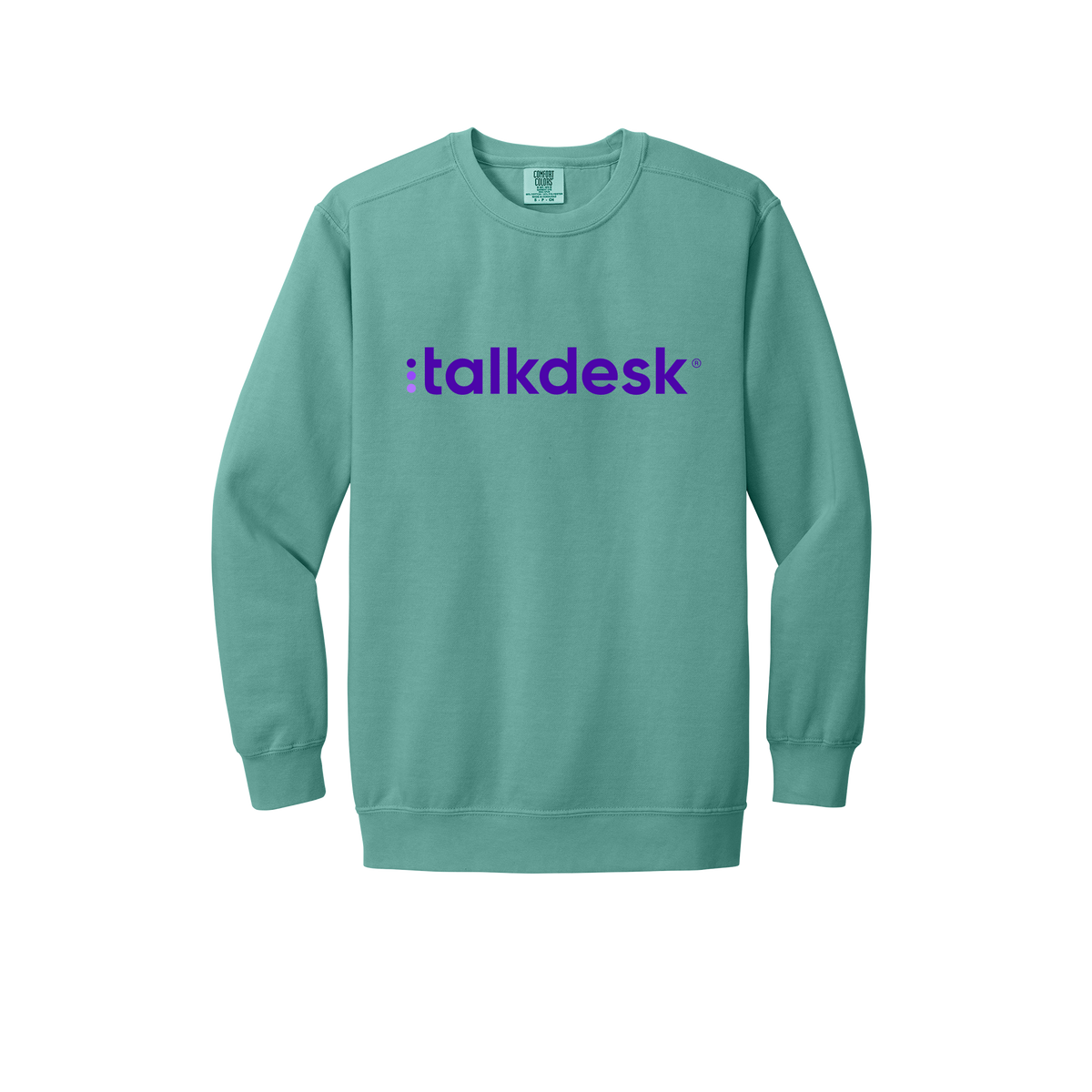 talkdesk-premium-comfort-crewneck-dtf-front-1566-seafoam-flat-front