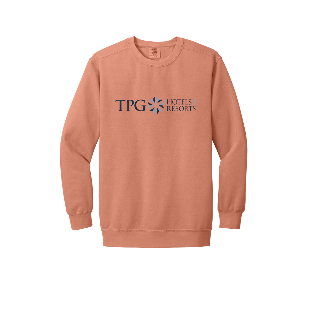 tpghotelsandresorts-premium-comfort-crewneck-dtf-front-1566-terracotta-flat-front