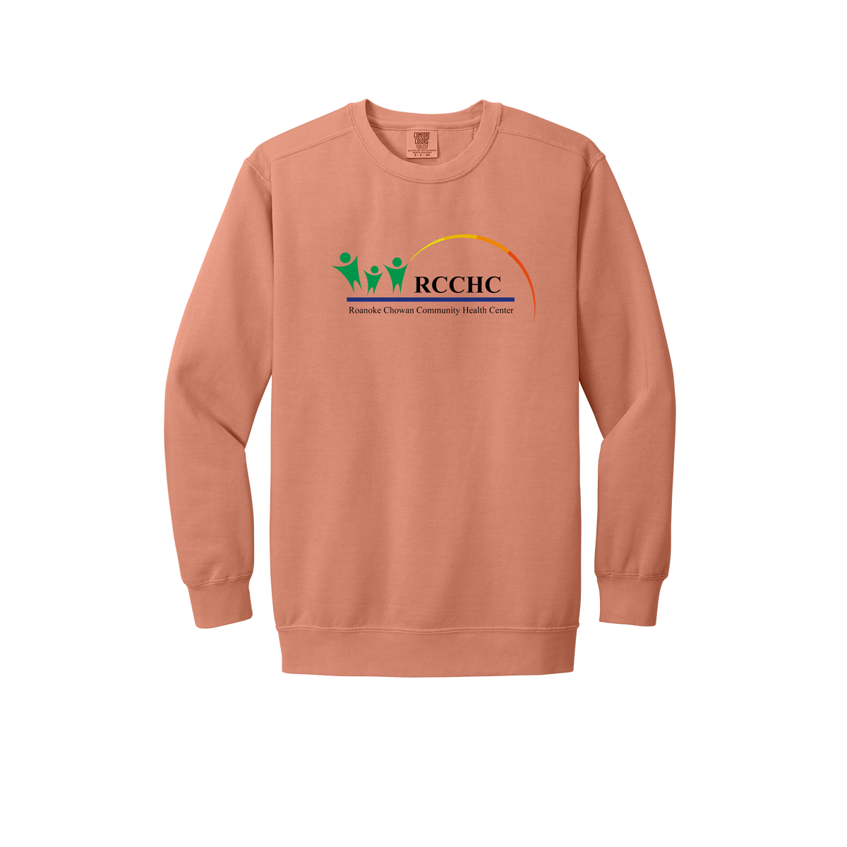 rcchc-premium-clinic-comfort-crewneck-dtf-front-1566-terracotta-flat-front