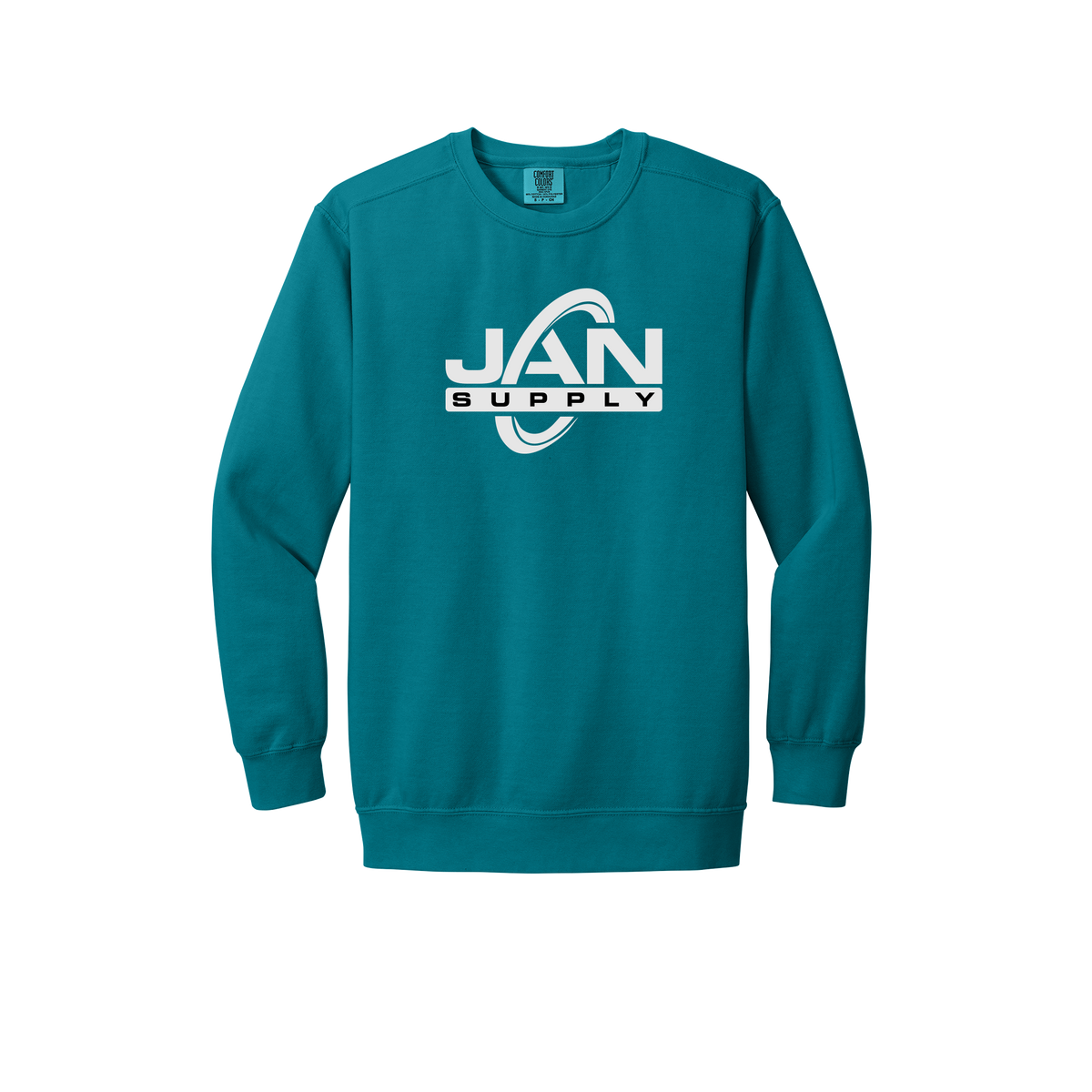 jan-pro-premium-comfort-crewneck-dtf-front-1566-topazblue-flat-front