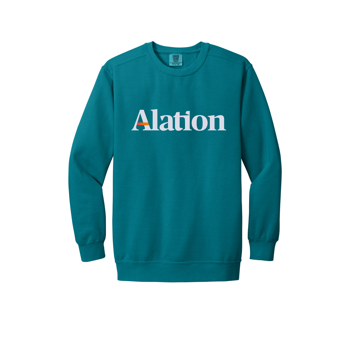 alation-premium-comfort-crewneck-dtf-front-1566-topazblue-flat-front