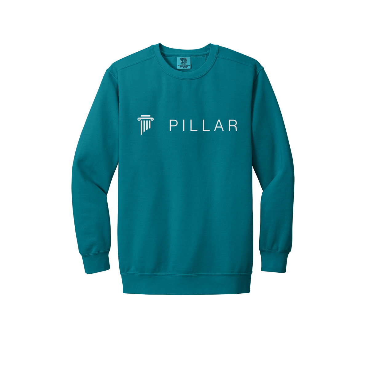 pillar-premium-comfort-crewneck-dtf-front-1566-topazblue-flat-front