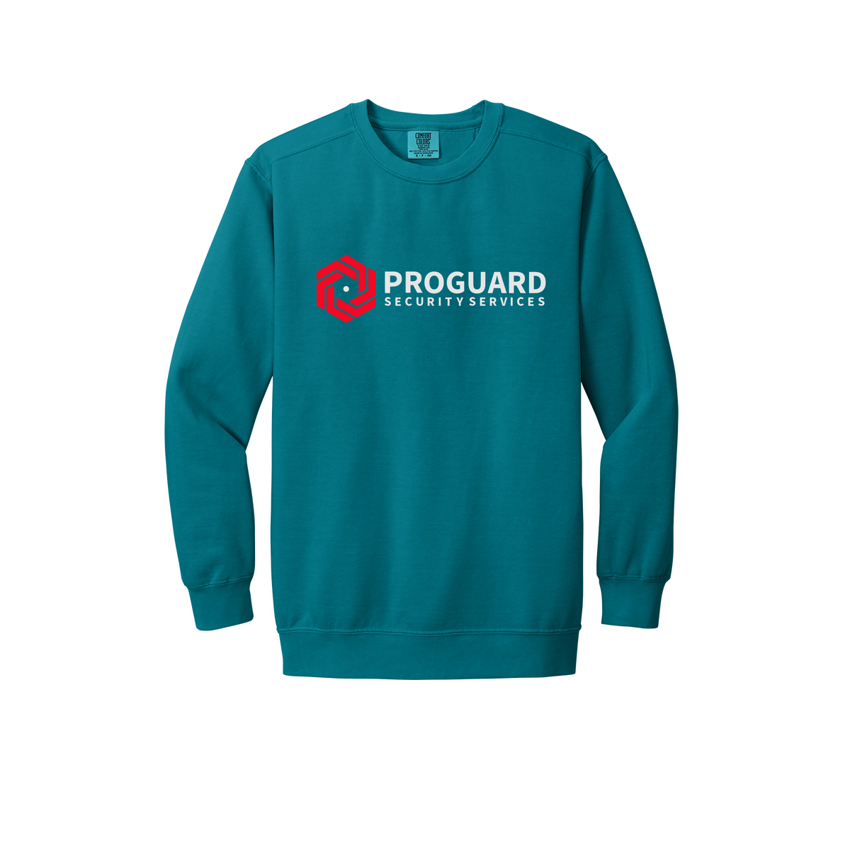 proguardsecurityservices-premium-comfort-crewneck-dtf-front-1566-topazblue-flat-front