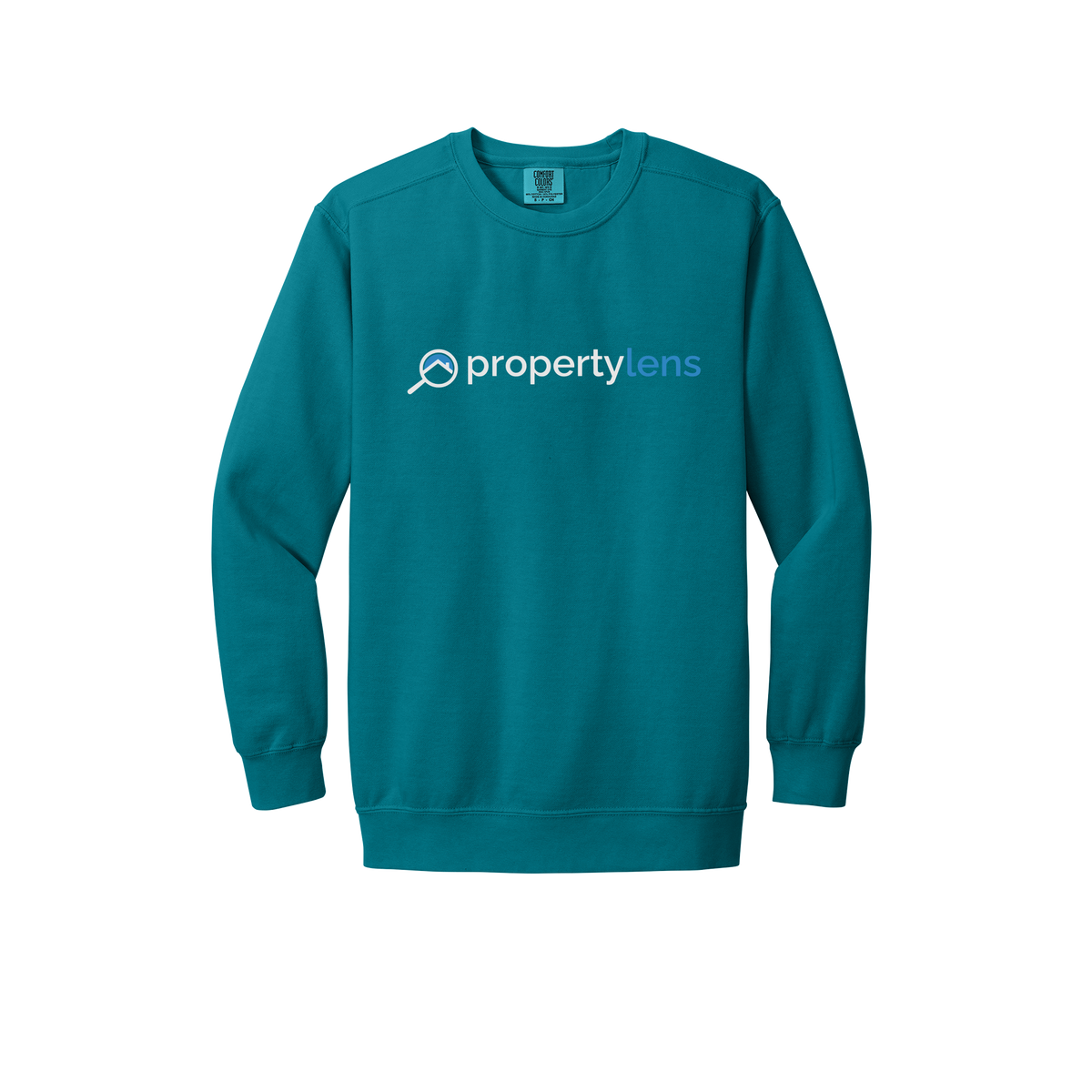 propertylens-premium-comfort-crewneck-dtf-front-1566-topazblue-flat-front