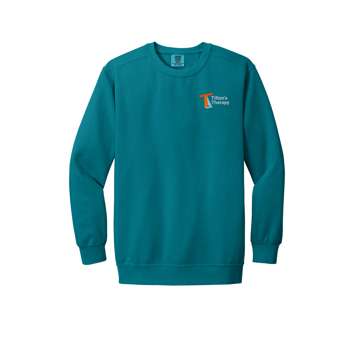 tiltonstherapy-premium-comfort-crewneck-dtf-leftchest-1566-topazblue-flat-front