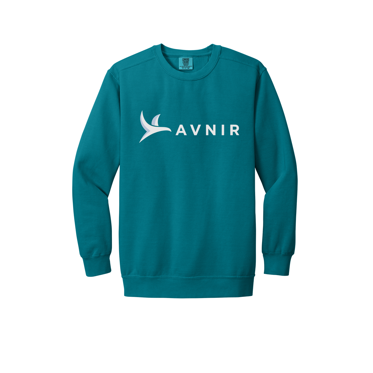 avnir-premium-comfort-crewneck-dtf-front-1566-topazblue-flat-front