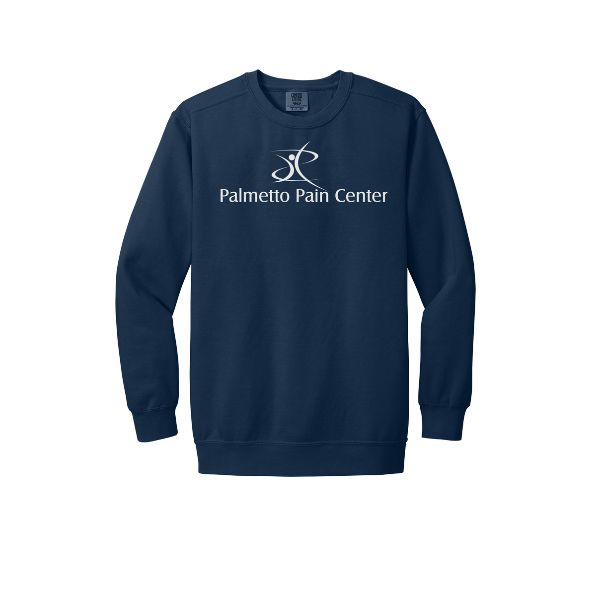 palmetto-pain-center-premium-clinic-comfort-crewneck-dtf-front-1566-truenavy-flat-front