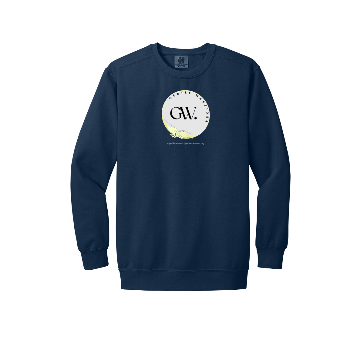 gentle-warriors-premium-comfort-crewneck-dtf-front-1566-truenavy-flat-front