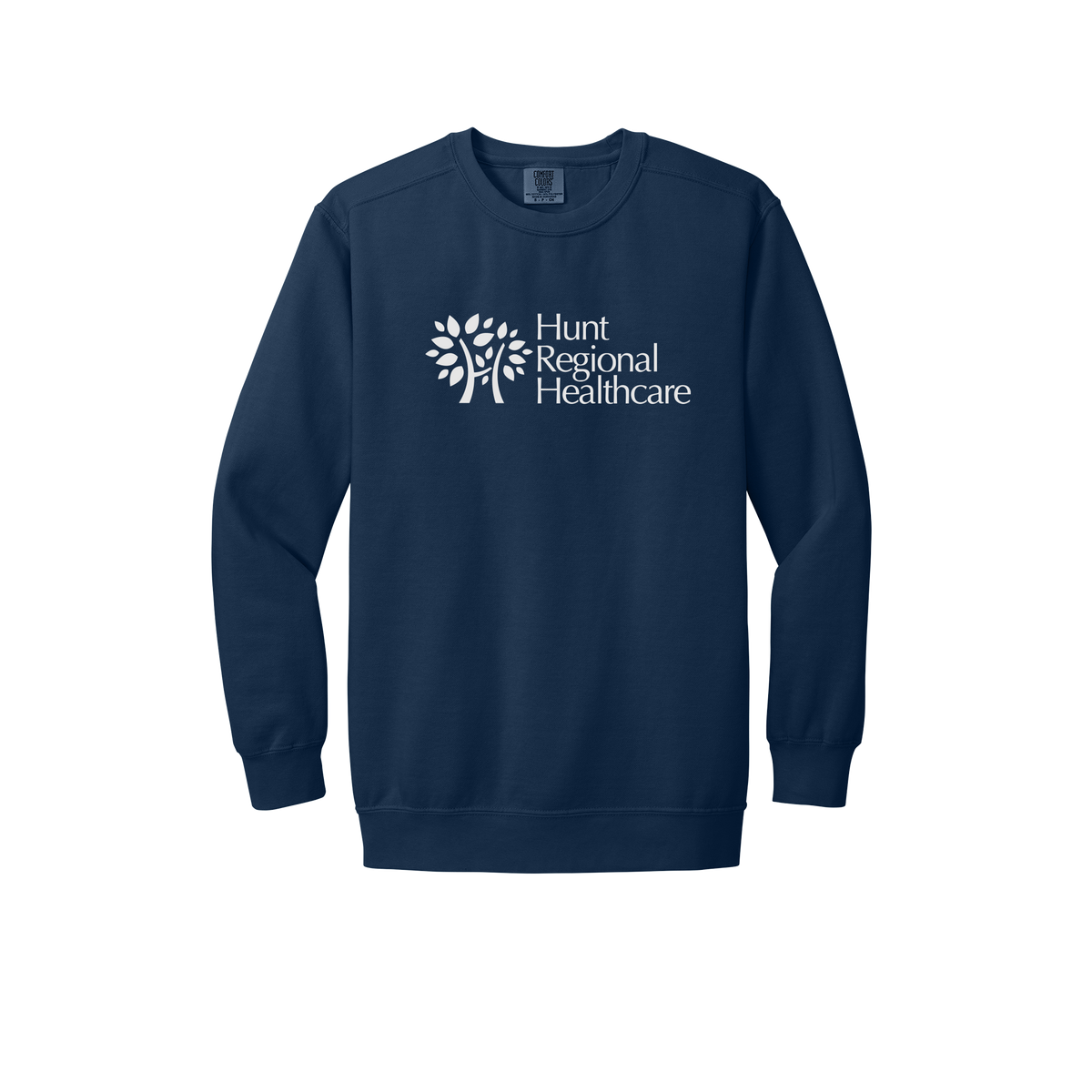 huntregional-premium-clinic-comfort-crewneck-dtf-front-1566-truenavy-flat-front