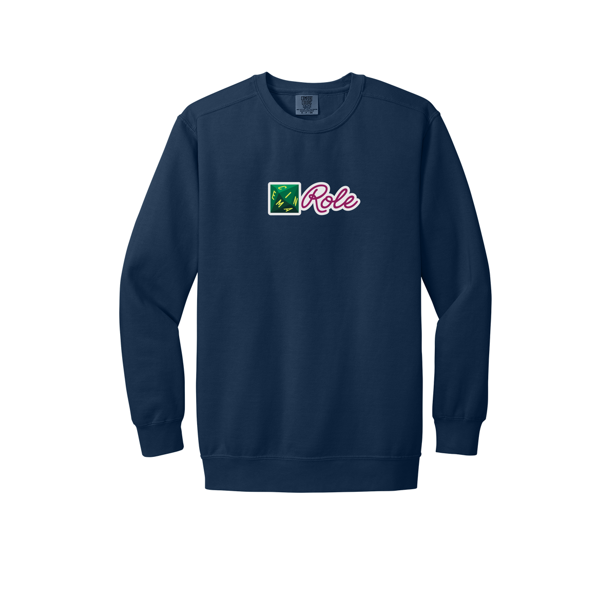 cinemarole-premium-comfort-crewneck-dtf-front-1566-truenavy-flat-front